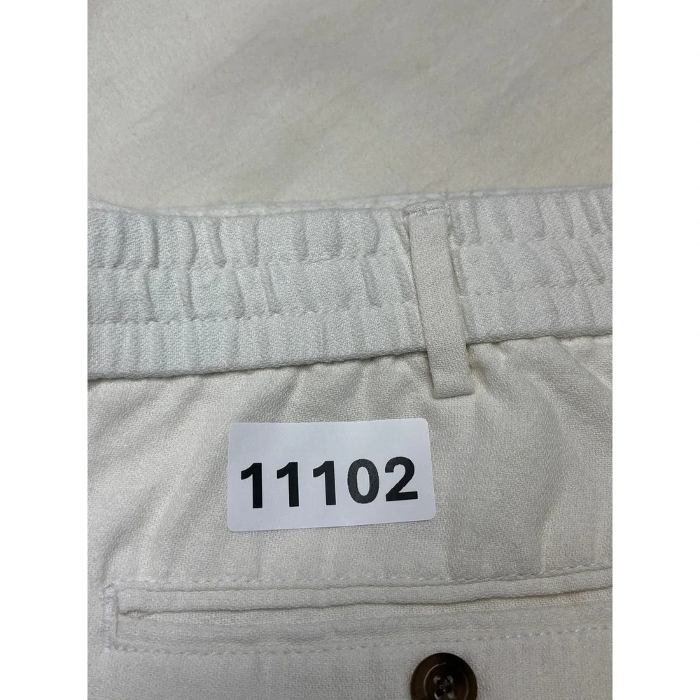 Banana Republic Athletic Linen Transition Pants White Mens 38x28 878276-02